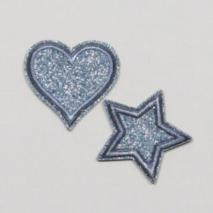 Strykemerke - hjerte/stjerne blå