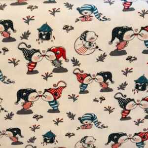 Bomuldsjersey - mouse white