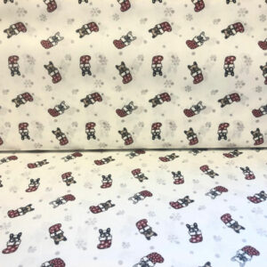 bomull poplin - bulldogs white