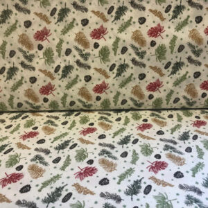 bomull poplin - branches white