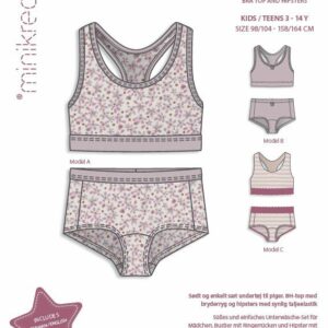 Minikrea papirmønster - BH Top og Hipsters 3-14år