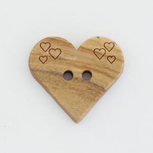 Knapp 2hull tre 25mm - hjerte
