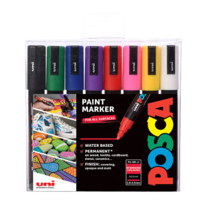 Uni POSCA PC-5M – Medium 1,8-2,5mm – Sett Standard 8stk
