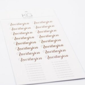 Stickers Invitasjon Matt gull