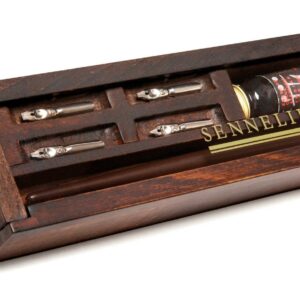 Sennelier Indian ink wooden box 10ml+pennesplitter
