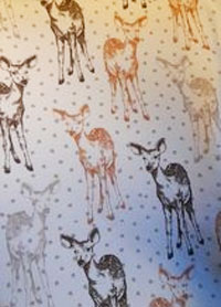 french terry brushed print - deer ofwhite