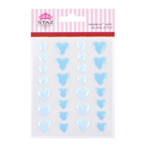 Staz Glansmerker Hjerter blå