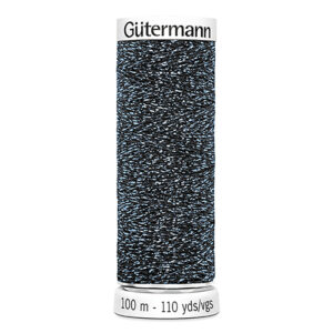 Gütermann Sparkly Effect 100m – 9938 sort/lysblå