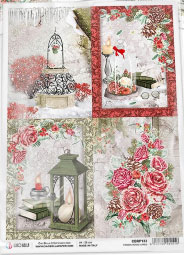 Ciao Bella Rice Paper A4 -  frozen roses cards