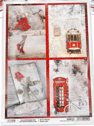 Ciao Bella Rice Paper A4 -  snow and the city cards