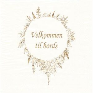 Serviett - Gull Velkommen
