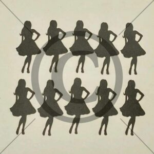 Utklipp - dame, mørk grå