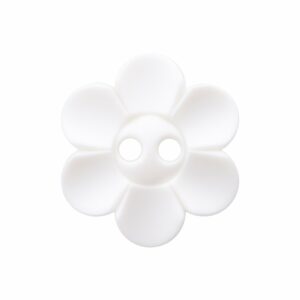 Knapp 454180 – 2-hulls BLOMST 20mm – 12 Hvit