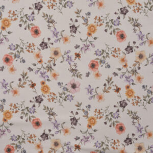 Bomuldsjersey - small flowers off white