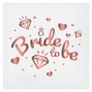 Serviett lunsj 20 stk Bride to Be Hvit