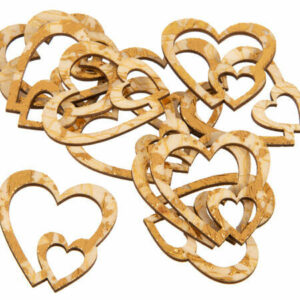 Dekor Hjerte tre dobbelt gull 3,7cm s/12