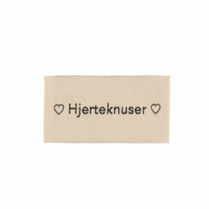 Merkelapp med tekst 25x45mm – Hjerteknuser