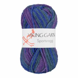 Viking Garn Sportsragg - 571 Multi lilla/blå