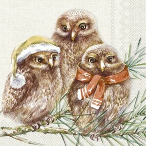 IHR Serviett lunch JUL - Winter Owls Cream