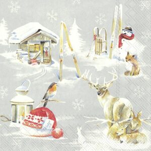 IHR serviett lunch JUL - Hüttenzauber Grey