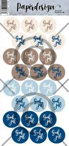 Klistremerker - runde jul blå