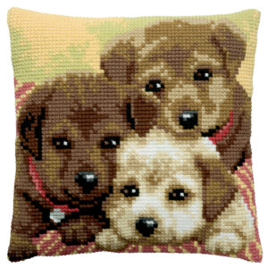 Broderisett - Pute med valper