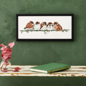 Broderisett - gråspurver