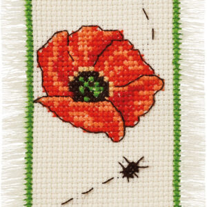 Broderisett - bokmerke valmuer