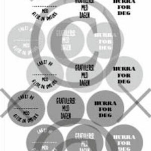 Klistremerker - runde 3, sort/grå