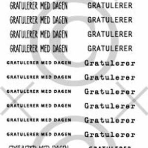 Klistremerker - gratulerer 11, hvit