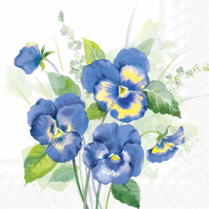 IHR serviett lunch - Pansies Bouquet Blue