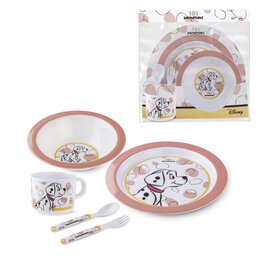 servise SET BABY FOOD 101 DALMATIANS PINK 5 PCS.