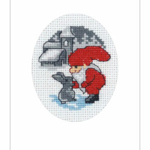 Broderisett - julekort kanin og nisse