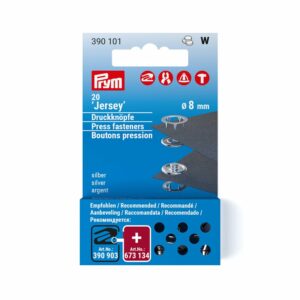 Prym Trykknapper Jersey 8mm – 20stk – Sølv