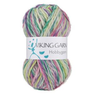 Viking Garn Hobbygarn - 980 Multi lilla/grønn