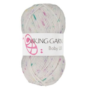 Viking Garn Baby Ull - 304 hvit print