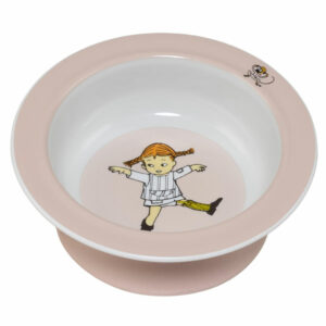 Tallerken med sugekopp - Pippi rosa
