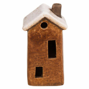 Hus keramikk brun 5,4x4,3x10cm