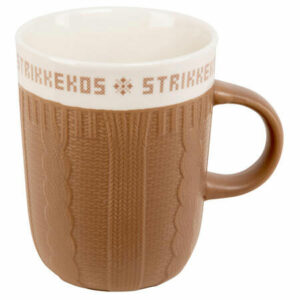 Krus keramikk strikk Strikkekos, lys brun