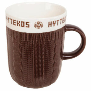 Krus keramikk strikk Hyttekos, brun