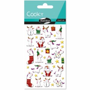 Cooky klistremerker – Jul enhjørninger