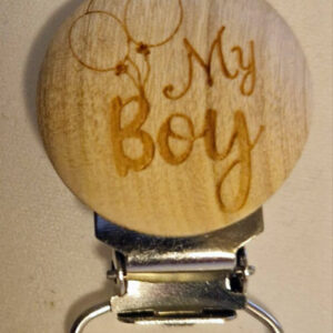 Seleklips tre/metall - my boy