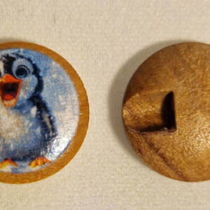 Knapp oliventre 12mm - pingvin