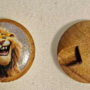 Knapp oliventre 12mm - løve