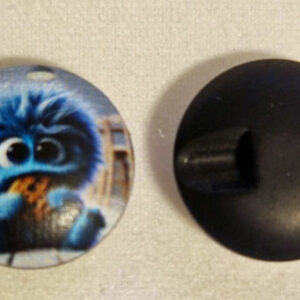 Knapp resin 14mm - blått monster