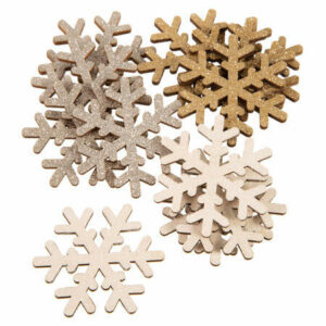 Dekor Snøflak hvit/gull/sølv 5,5cm 12stk