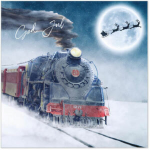 Serviett JUL-God Jul Lokomotiv snøfrost