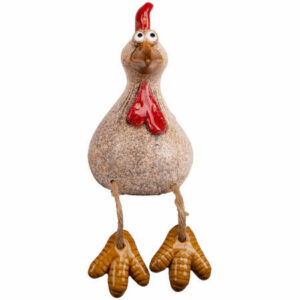 Hane sittende beige 9x7,4x13cm