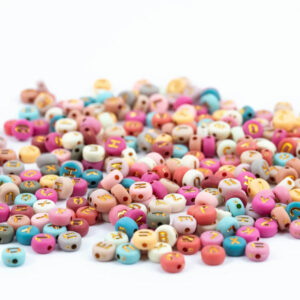 Perleboks - Bokstav Farger 4x7mm