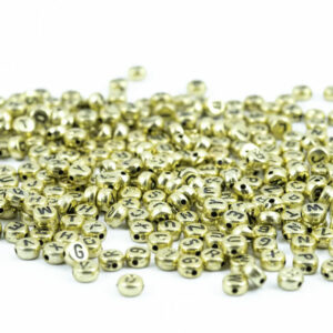 Perleboks - Bokstav Gull 4x7mm